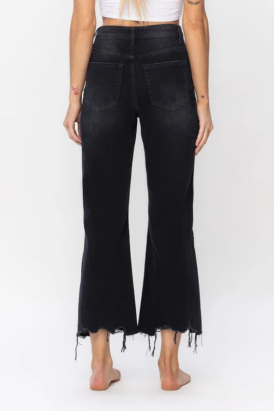 90's Vintage Super High Rise Crop Flare Jeans