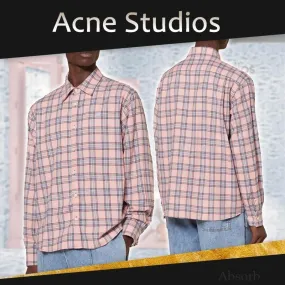 Acne Studios  |Tartan Long Sleeves Cotton Designers Shirts