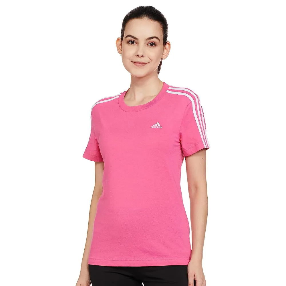 Adidas Women's 3 Stripes Tee (Pulse Magenta/White)