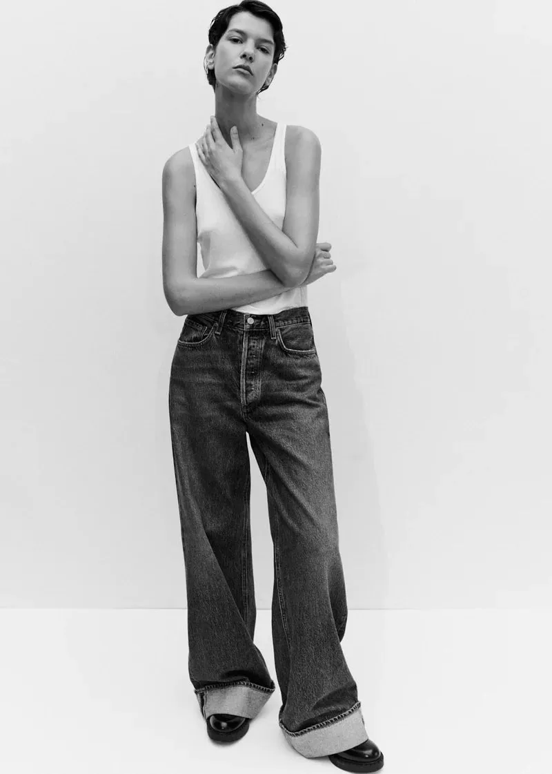 AGOLDE high rise wide leg jeans in Control