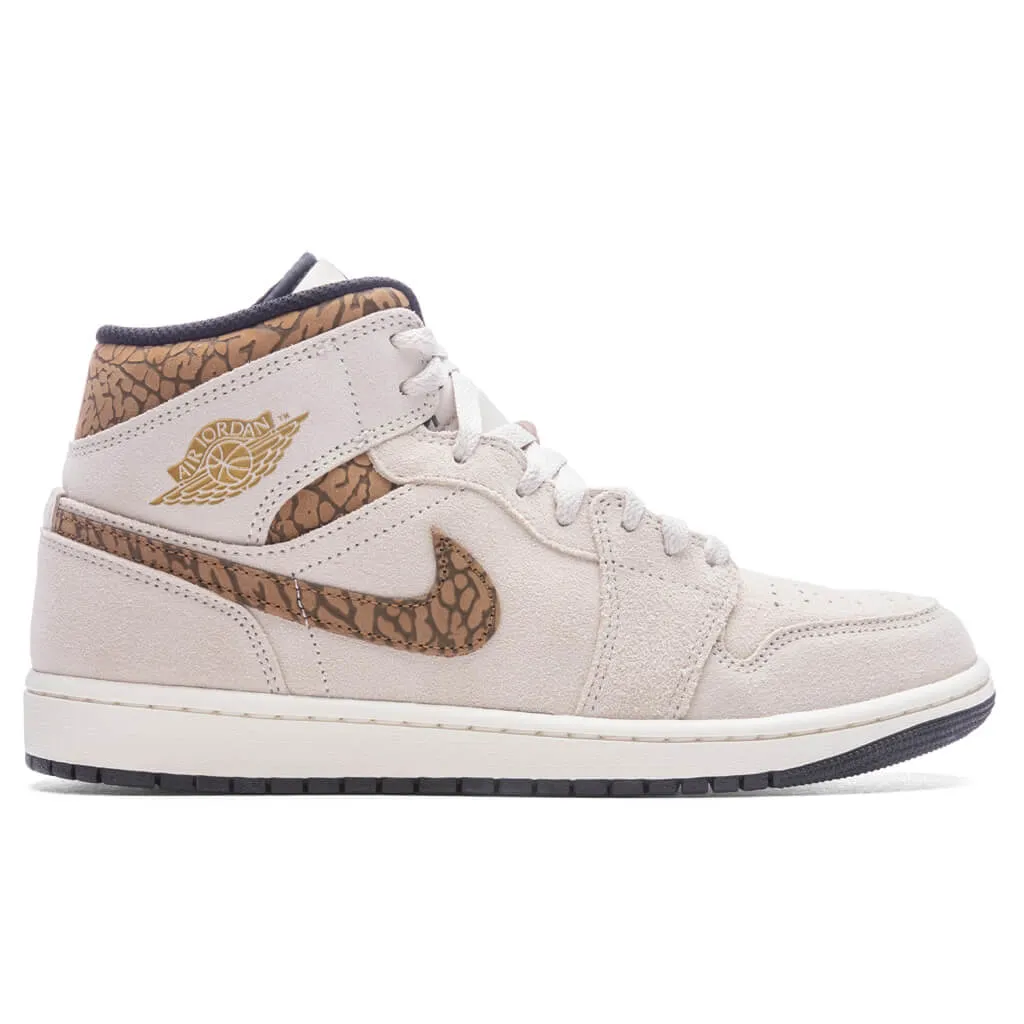 Air Jordan 1 Mid SE - Light Orewood Brown/Metallic Gold/White