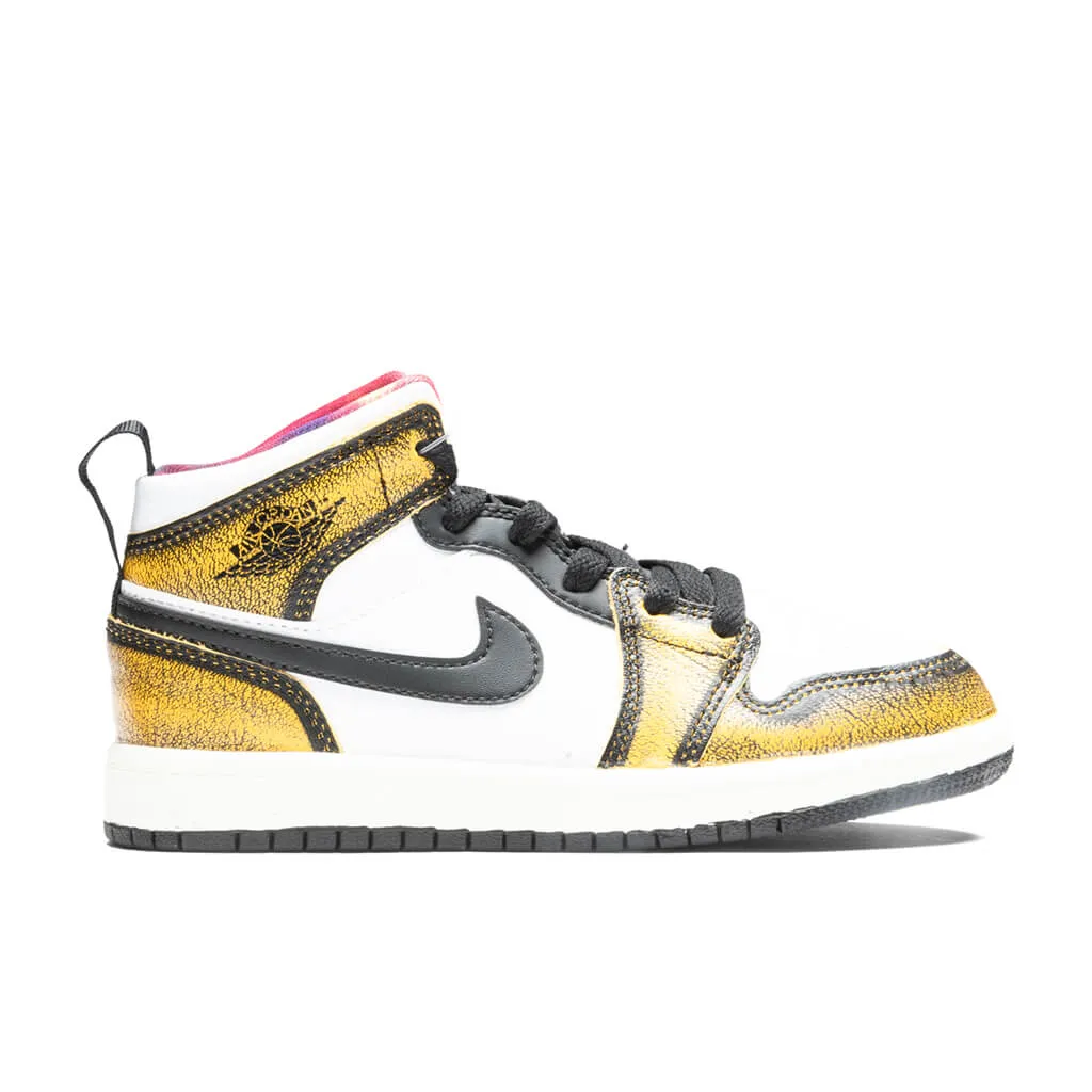 Air Jordan 1 Mid SE (PS) - Black/Taxi/White