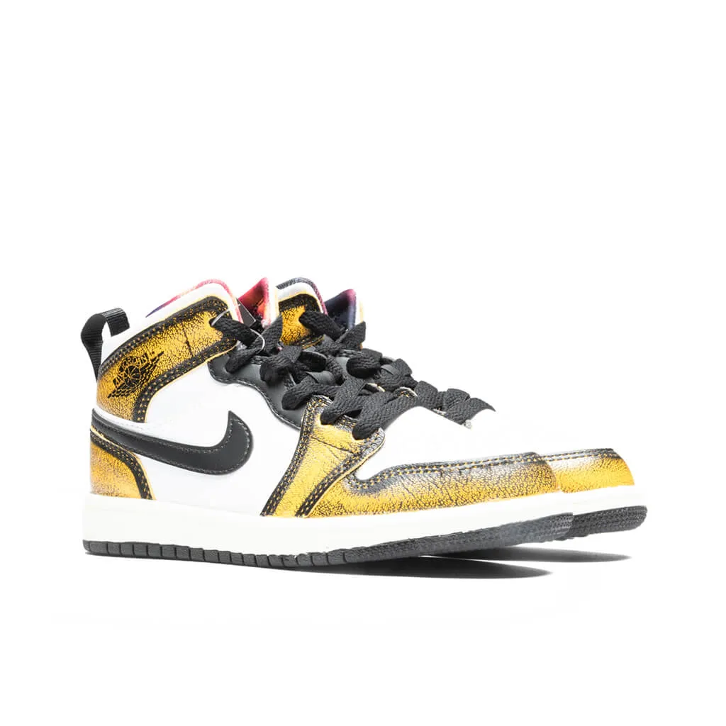 Air Jordan 1 Mid SE (PS) - Black/Taxi/White