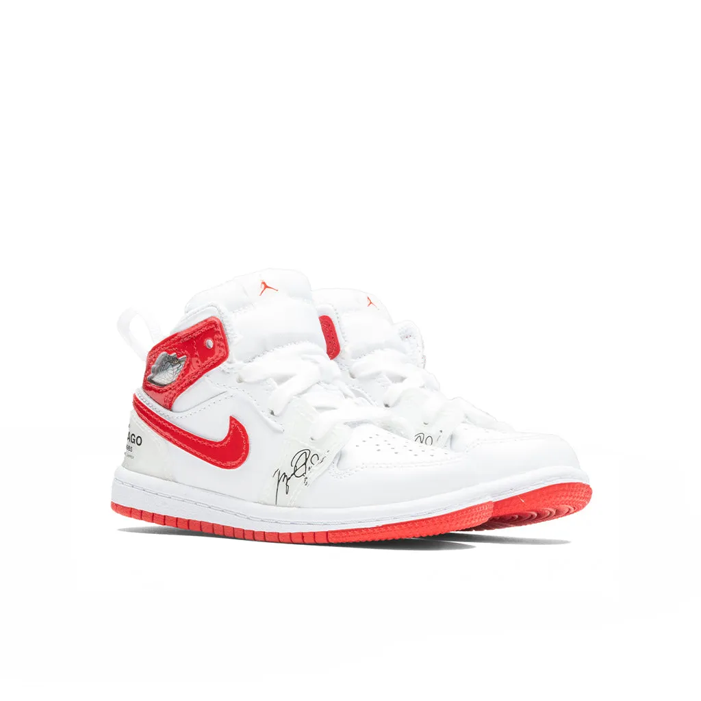 Air Jordan 1 Mid SS (TD) - White/University Red