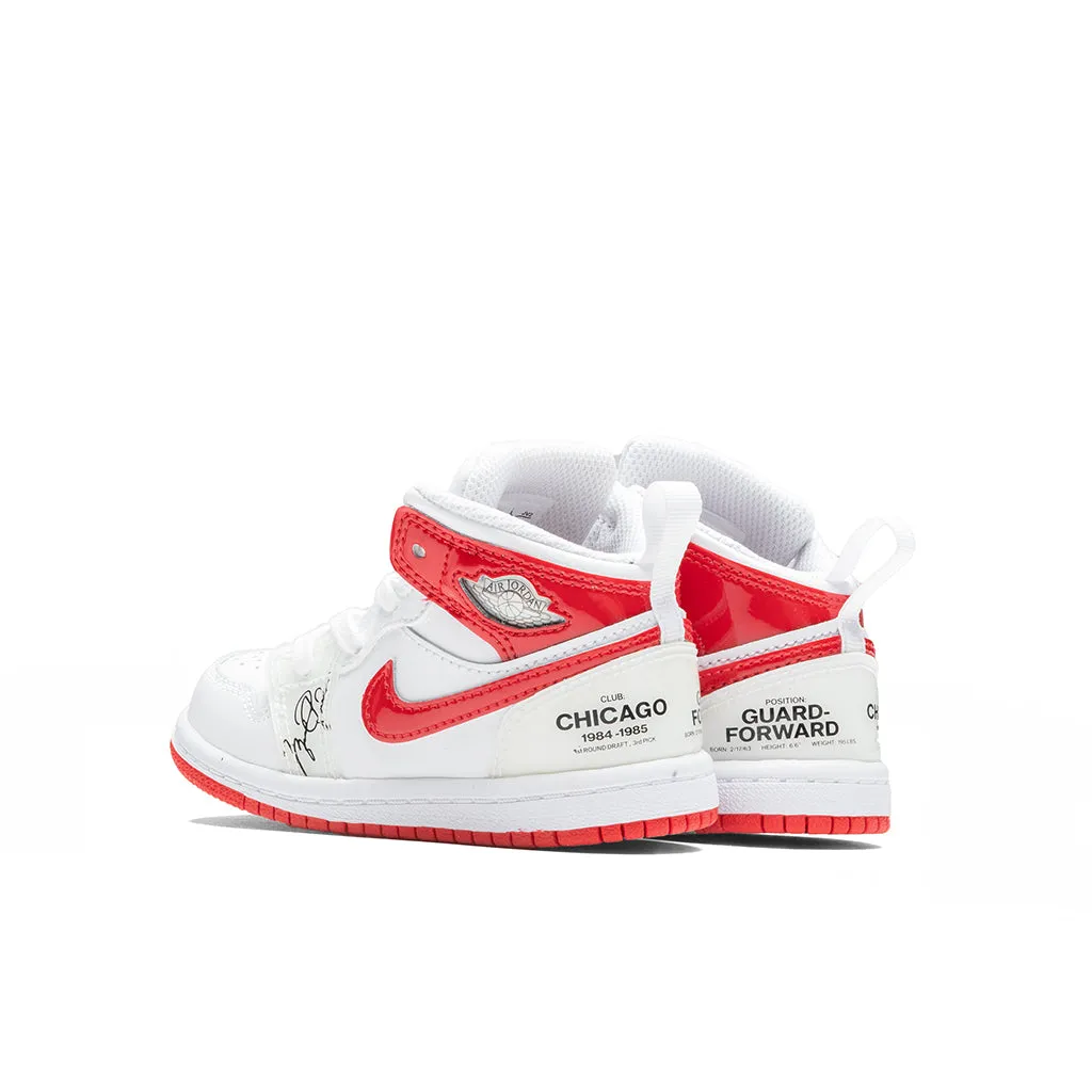 Air Jordan 1 Mid SS (TD) - White/University Red