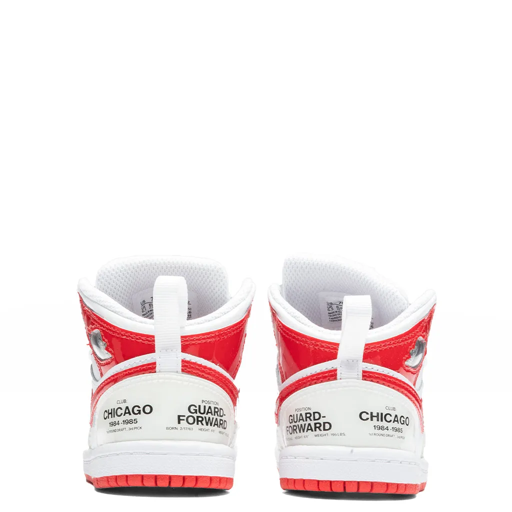 Air Jordan 1 Mid SS (TD) - White/University Red