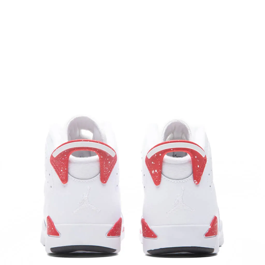 Air Jordan 6 Retro 'Red Oreo' (PS) - White/University Red/Black