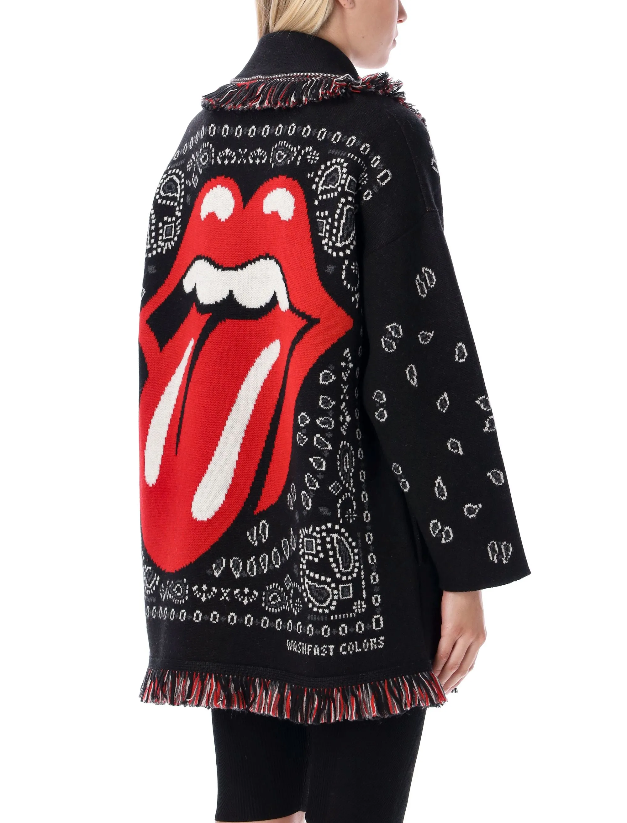 Alanui It's Only Rock'n'roll Graphic Intarsia Cardigan