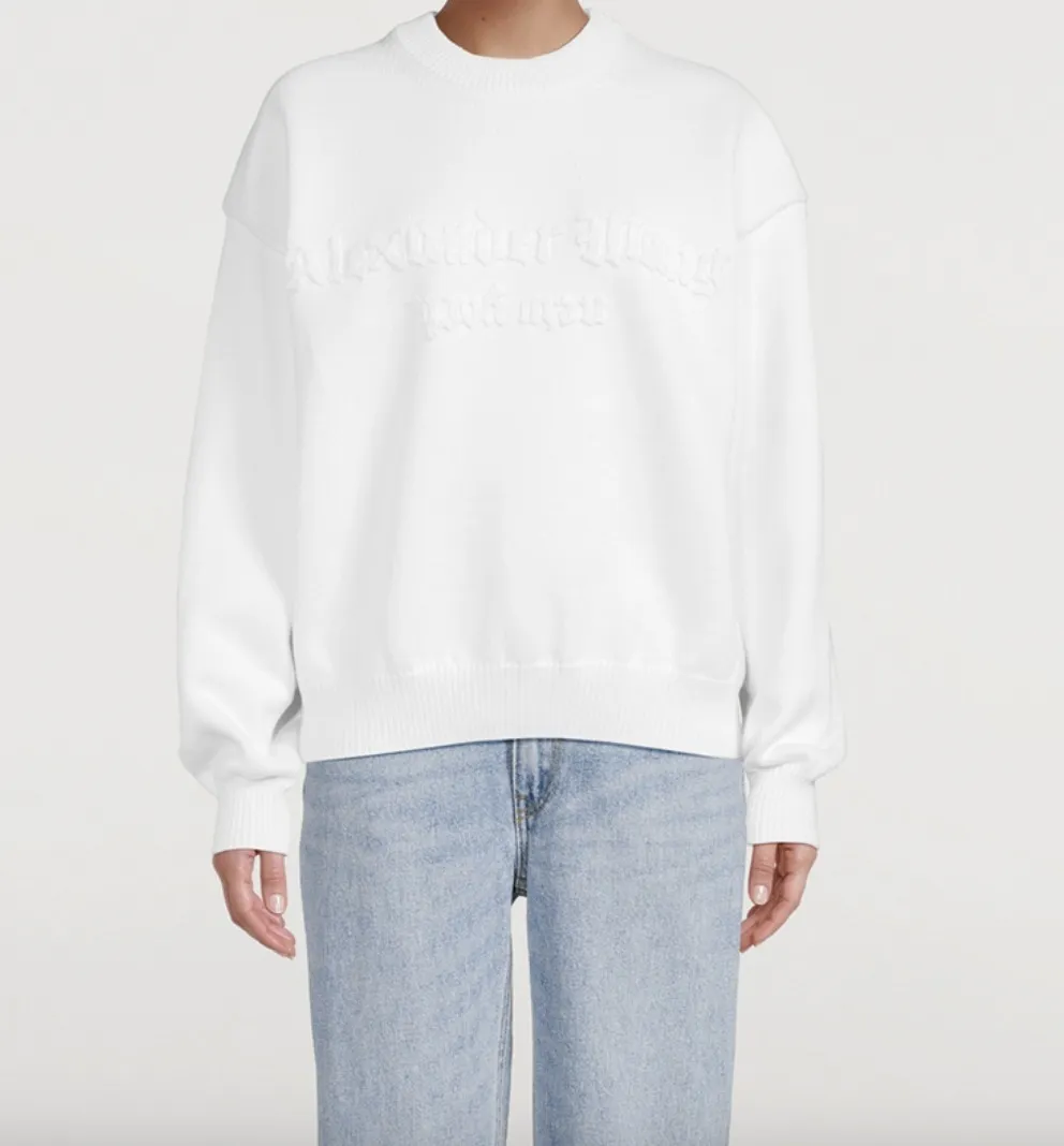 Alexander Wang  |Crew Neck Pullovers Unisex Street Style Long Sleeves Plain