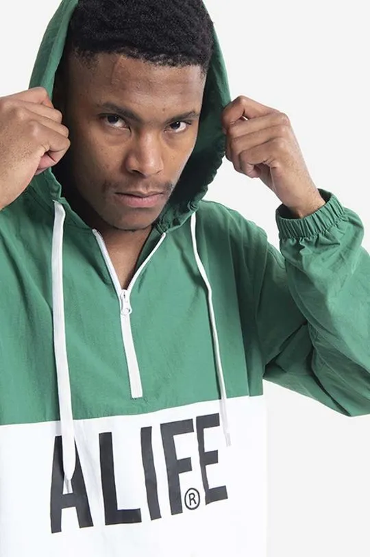 Alife jacket men's green color Alife Registered Logo ALISS20-28 HUNTER GREEN/WHITE