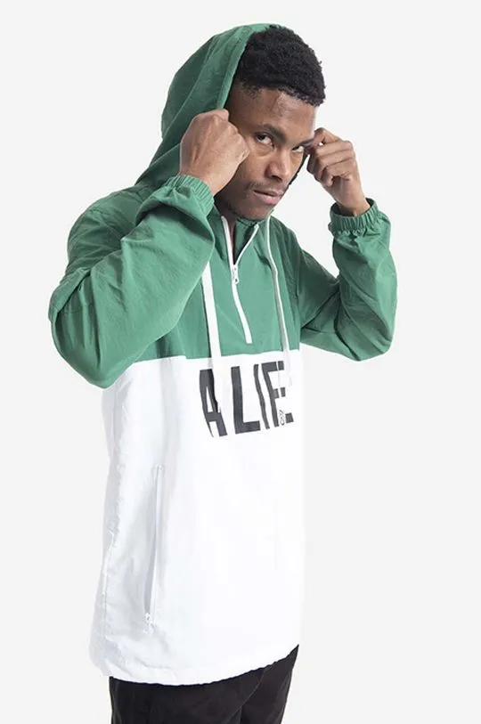 Alife jacket men's green color Alife Registered Logo ALISS20-28 HUNTER GREEN/WHITE