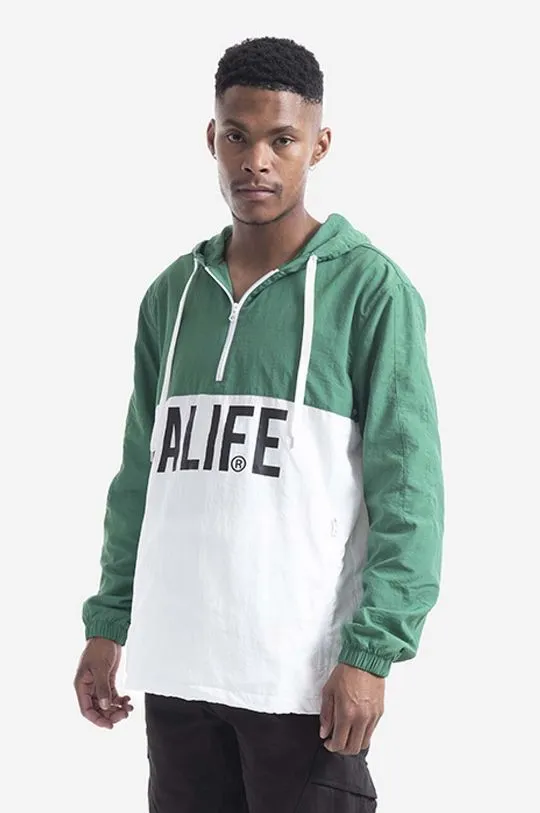 Alife jacket men's green color Alife Registered Logo ALISS20-28 HUNTER GREEN/WHITE