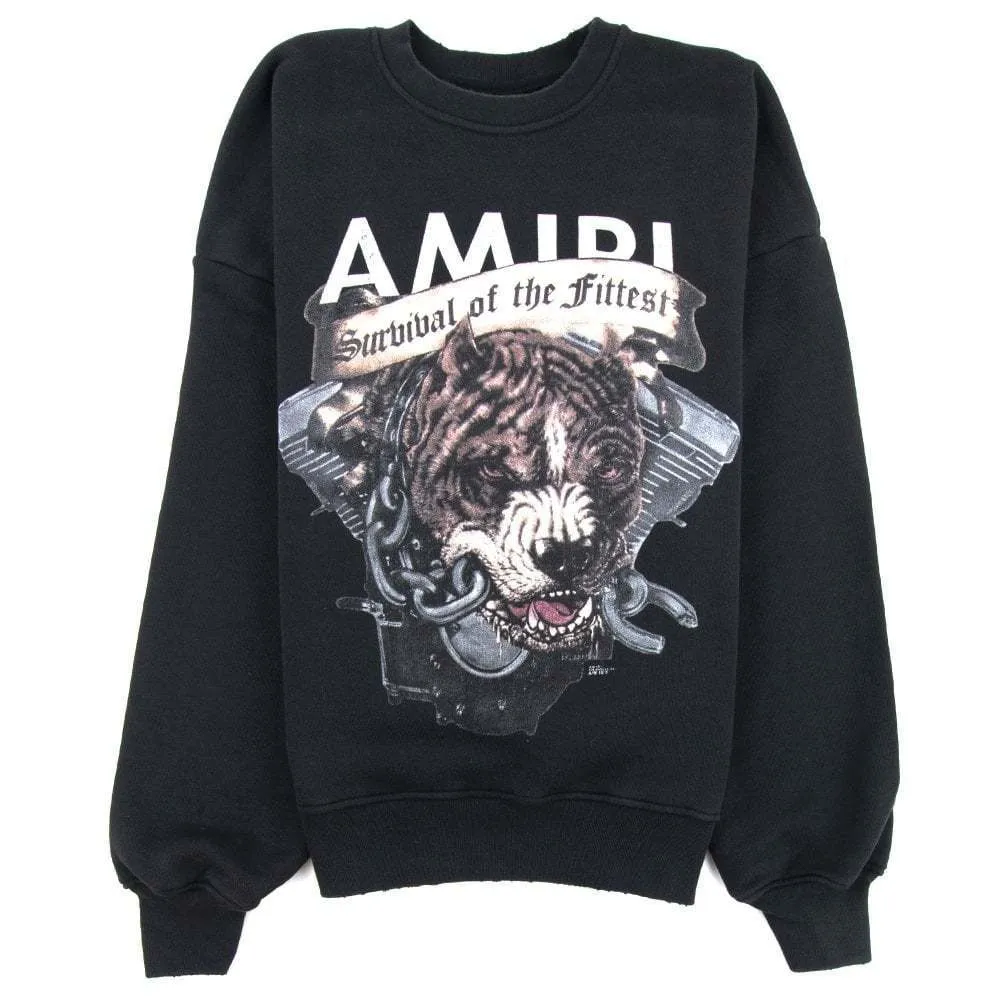 AMIRI  |Street Style Long Sleeves Logo Sweatshirts