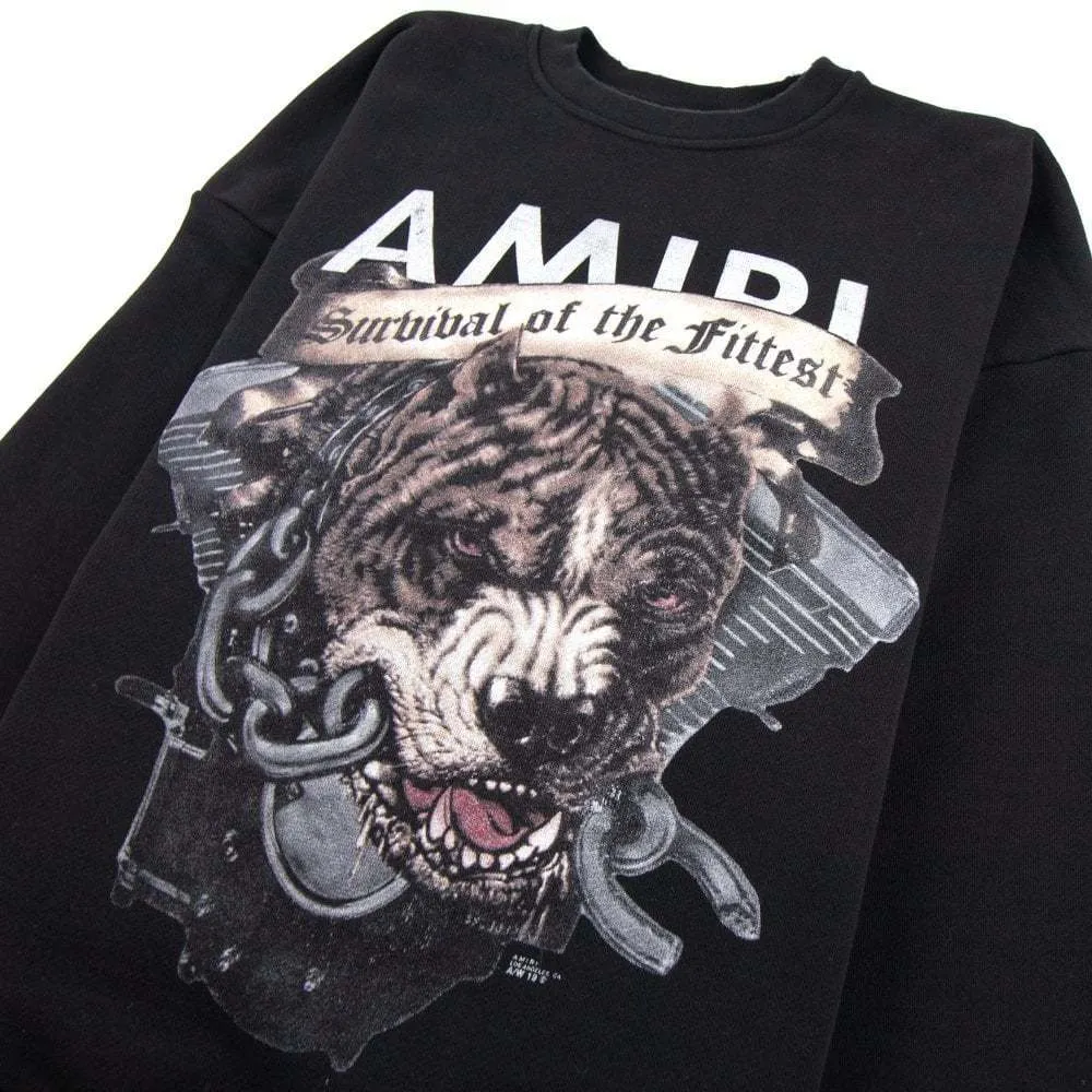 AMIRI  |Street Style Long Sleeves Logo Sweatshirts