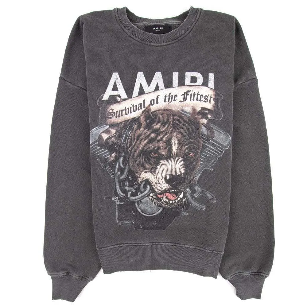 AMIRI  |Street Style Long Sleeves Logo Sweatshirts