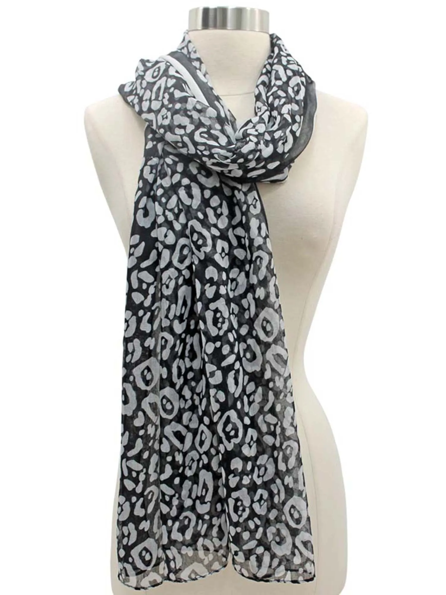 Animal Print Sheer Scarf Wrap