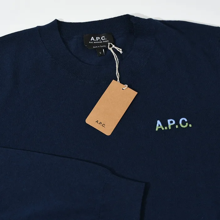 A.P.C.  |Crew Neck Long Sleeves Plain Logo Designers Sweaters