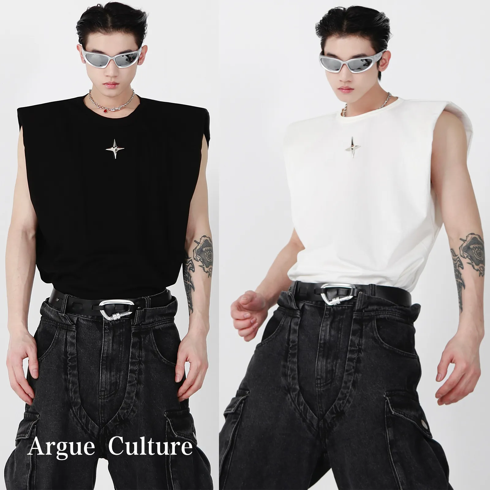 Argue Culture  |Crew Neck Pullovers Sleeveless Street Style Plain