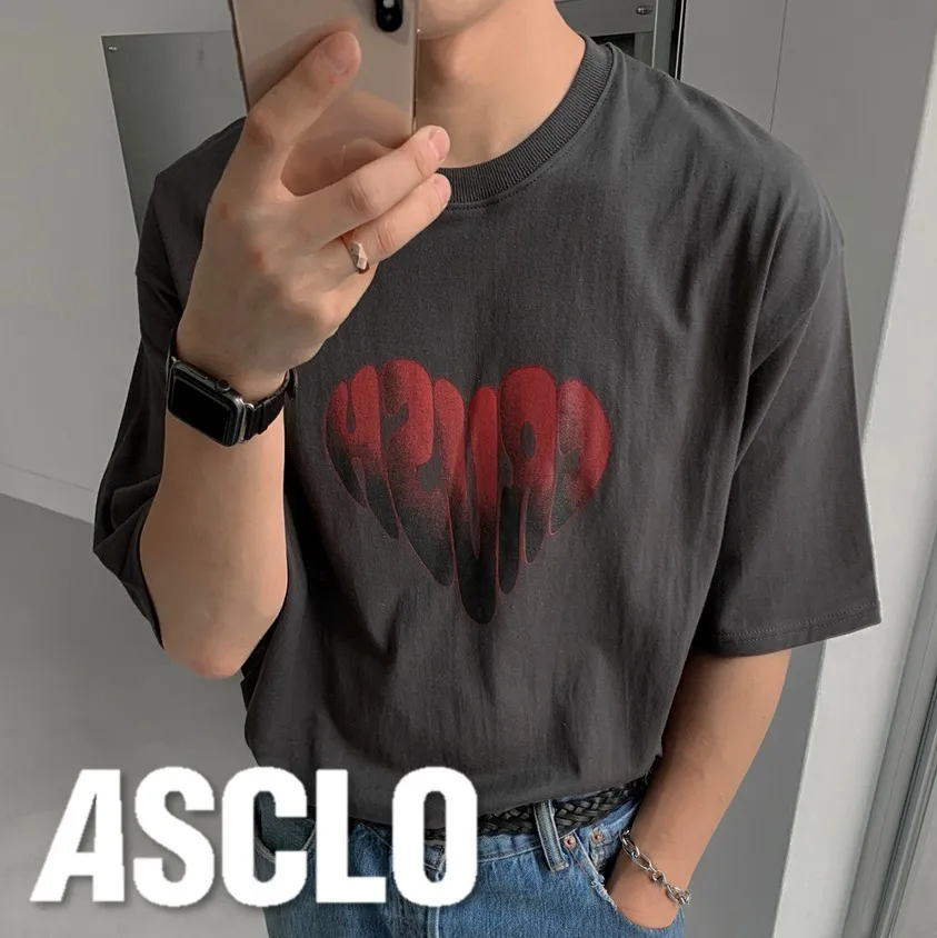 ASCLO  |Crew Neck Pullovers Heart Unisex Street Style U-Neck Cotton