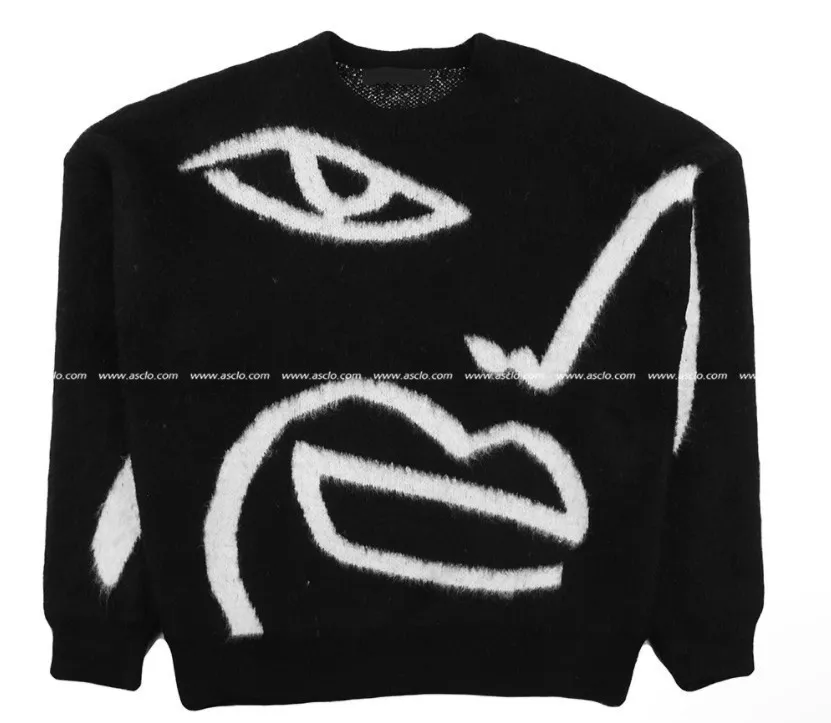 ASCLO  |Crew Neck Pullovers Monogram Unisex Fine Gauge Street Style