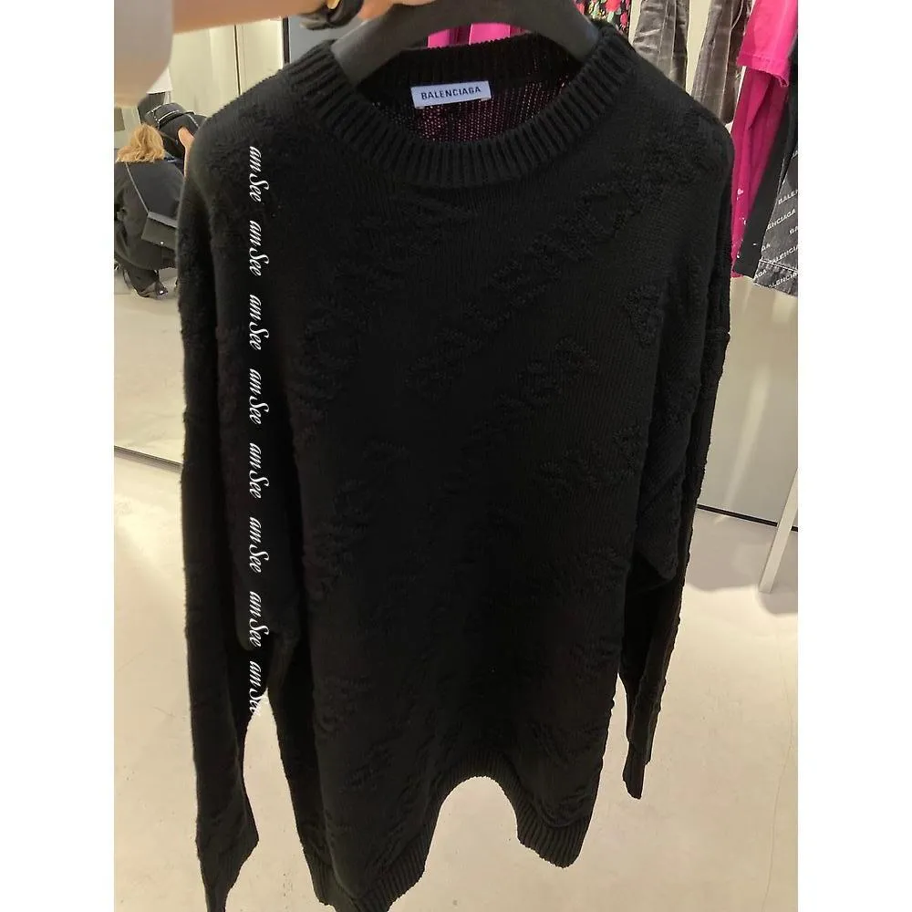 BALENCIAGA  |Crew Neck Casual Style Unisex Street Style Long Sleeves