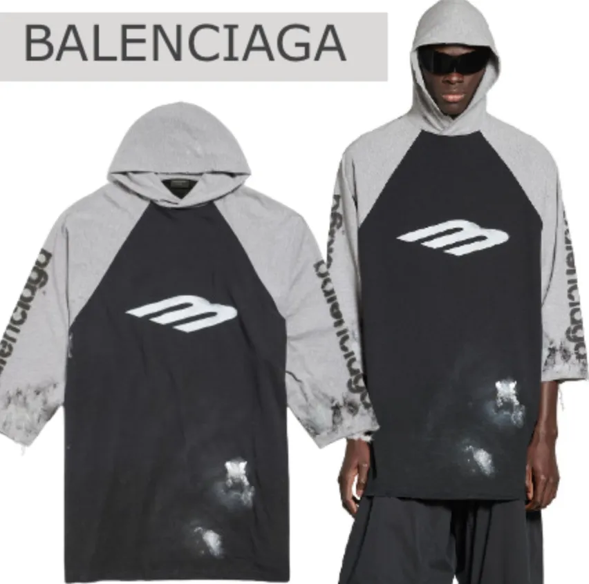 BALENCIAGA  |Crew Neck Pullovers Unisex Street Style Cropped Plain Cotton