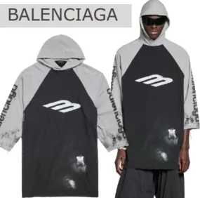 BALENCIAGA  |Crew Neck Pullovers Unisex Street Style Cropped Plain Cotton