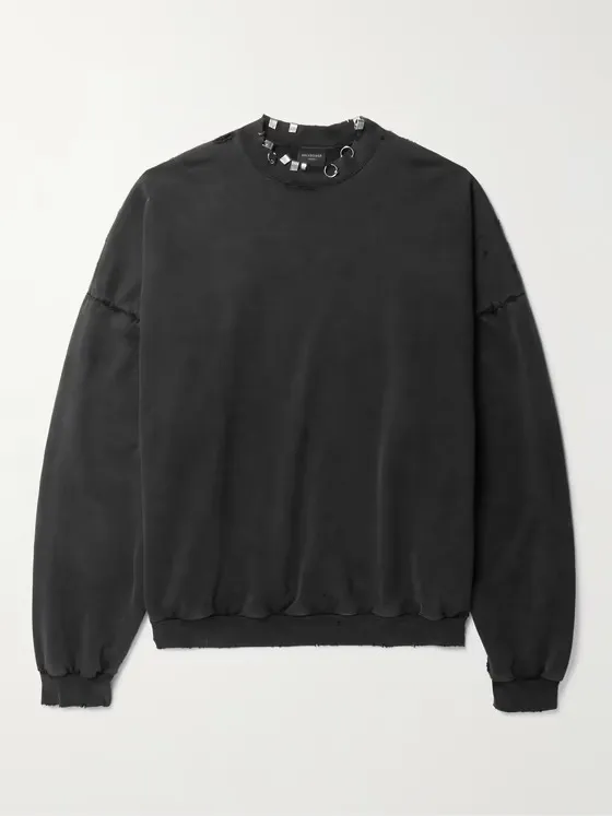 BALENCIAGA  |Crew Neck Pullovers Unisex Studded Street Style U-Neck