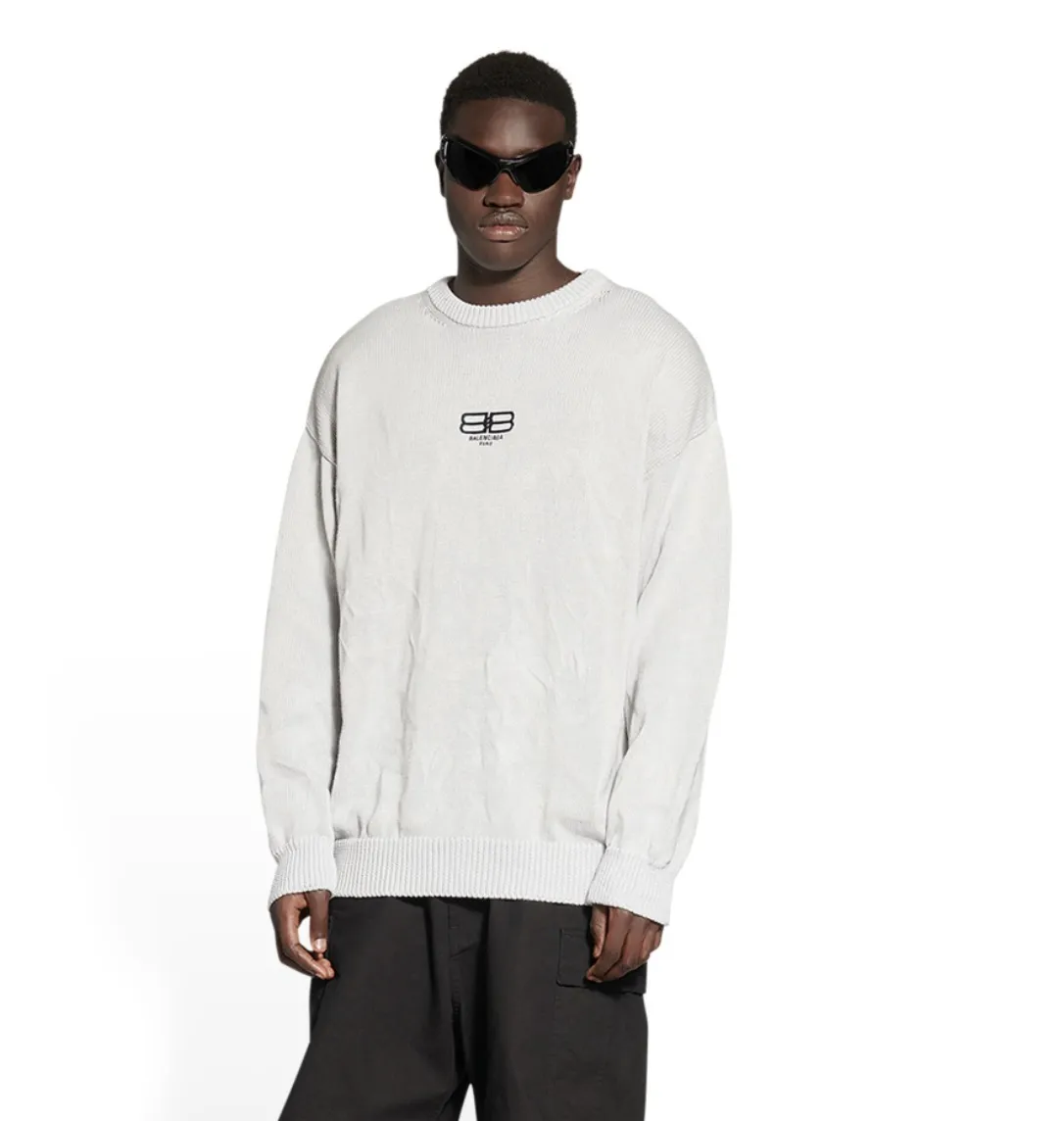 BALENCIAGA  |Crew Neck Pullovers Unisex Wool Blended Fabrics Street Style