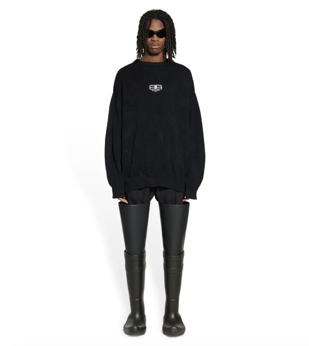 BALENCIAGA  |Crew Neck Pullovers Unisex Wool Blended Fabrics Street Style