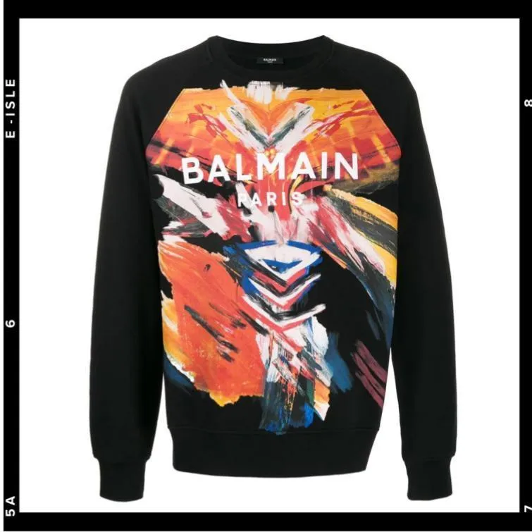 BALMAIN  |Crew Neck Long Sleeves Plain Logo Luxury Sweatshirts