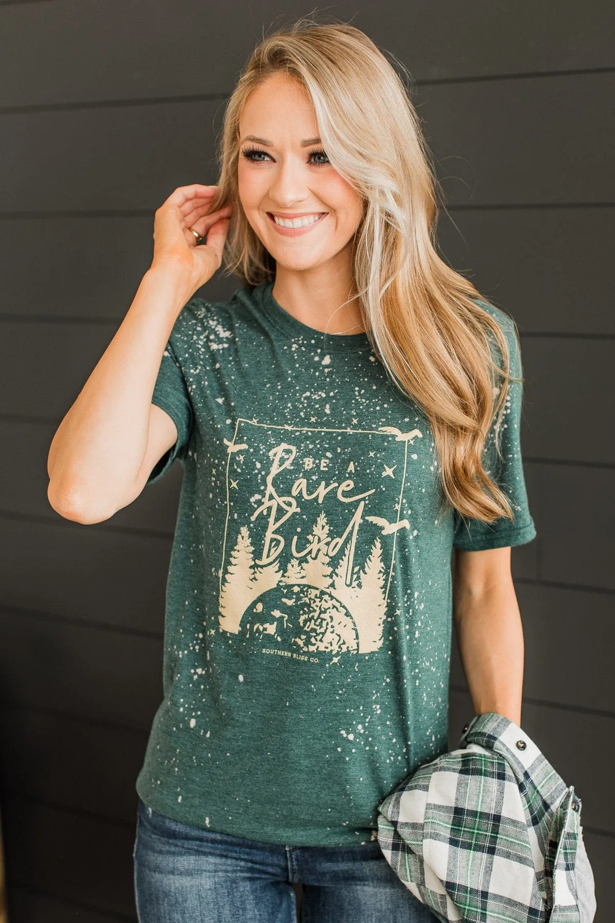 Be A Rare Bird Graphic Tee- Hunter Green