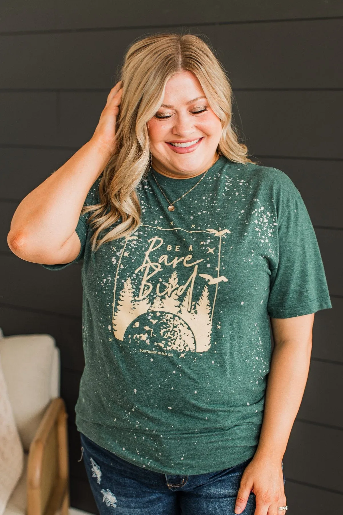 Be A Rare Bird Graphic Tee- Hunter Green