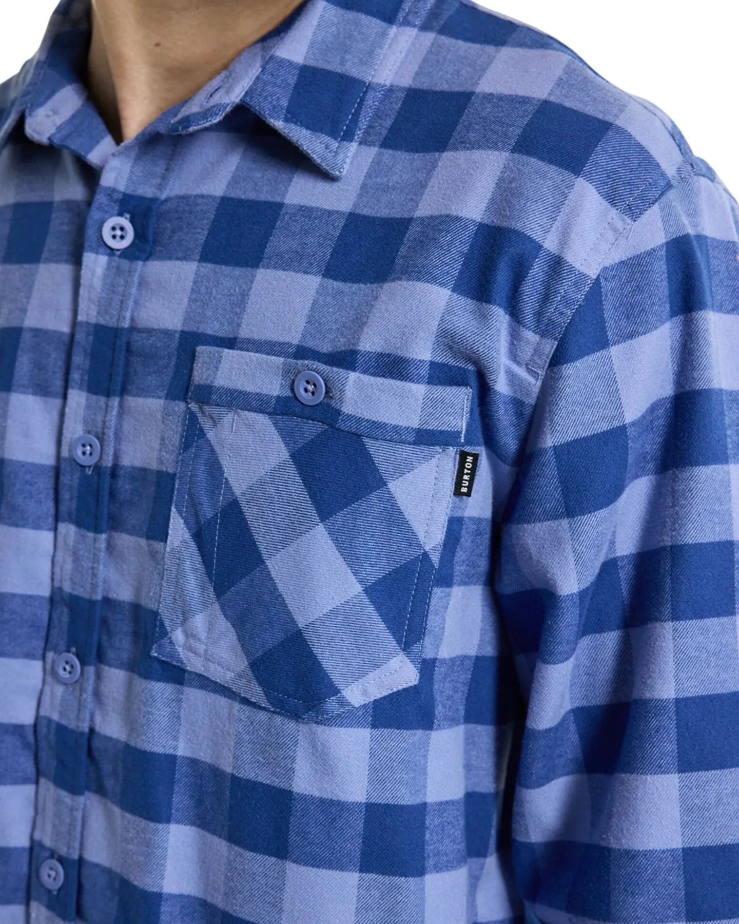 Burton Men's Favorite Long Sleeve Flannel - Slate Blue Buffalo Plaid