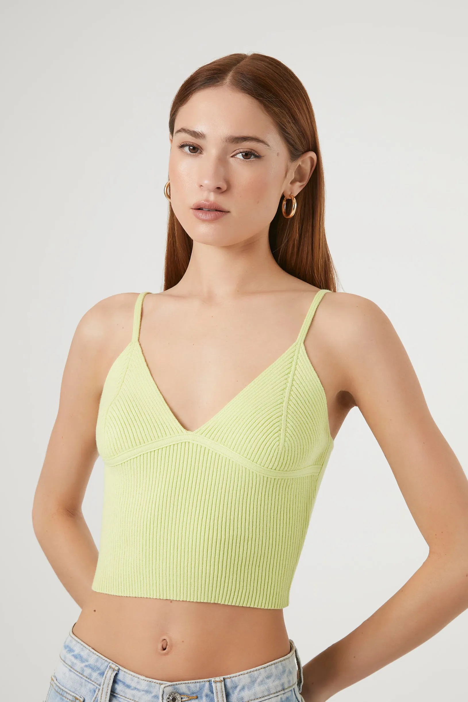 Camisole en tricot côtelé à encolure en V