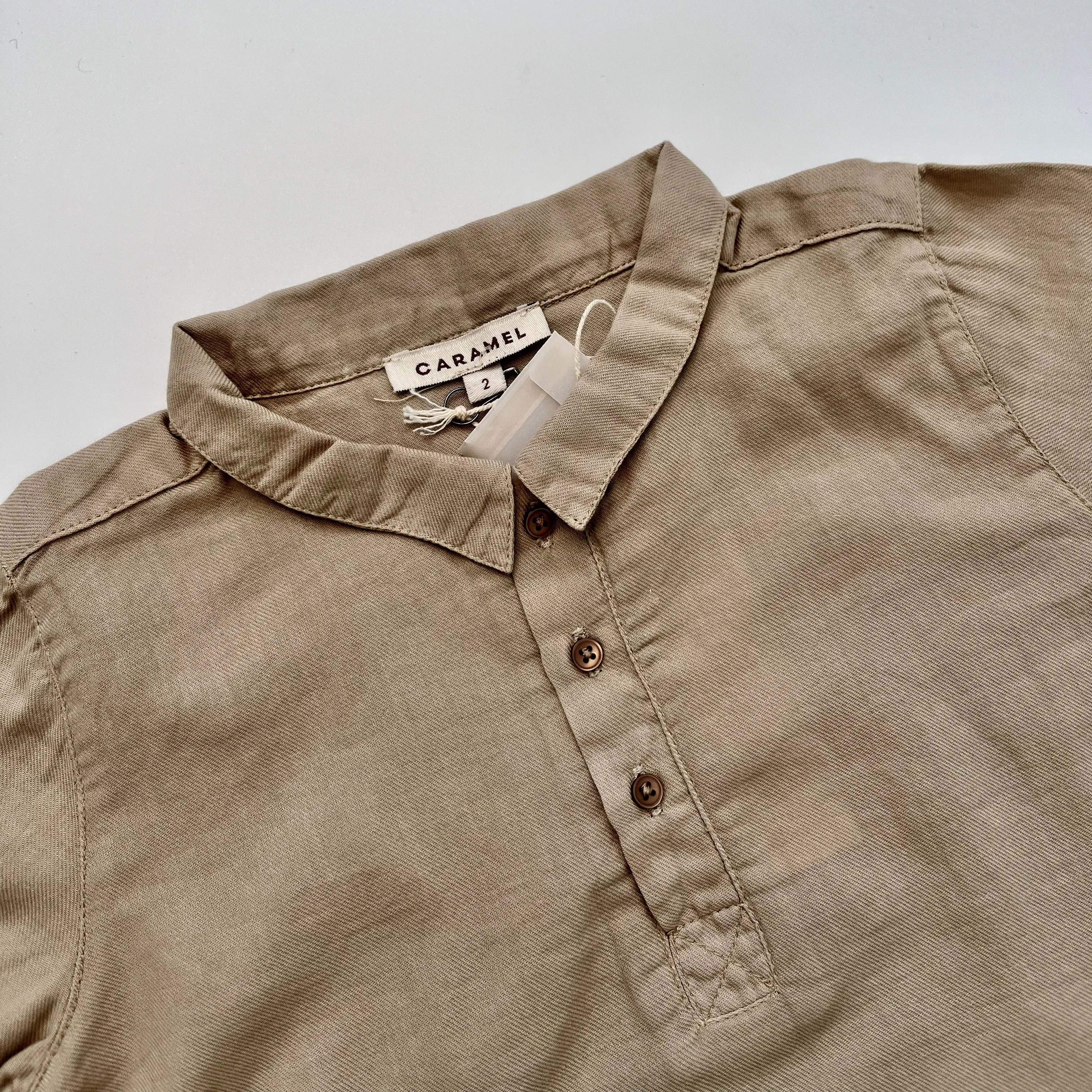 Caramel Taupe Tunic Shirt With Collar: 2 Years (Brand New)