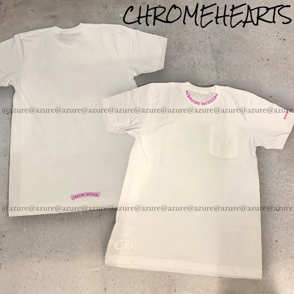 CHROME HEARTS  |Crew Neck Pullovers Unisex Street Style Short Sleeves