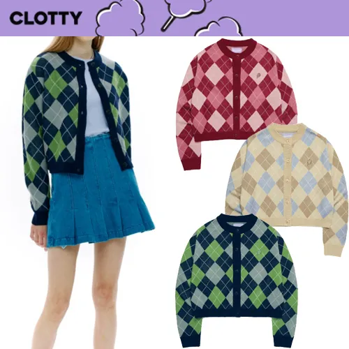 clotty  |Street Style Long Sleeves Logo Cardigans