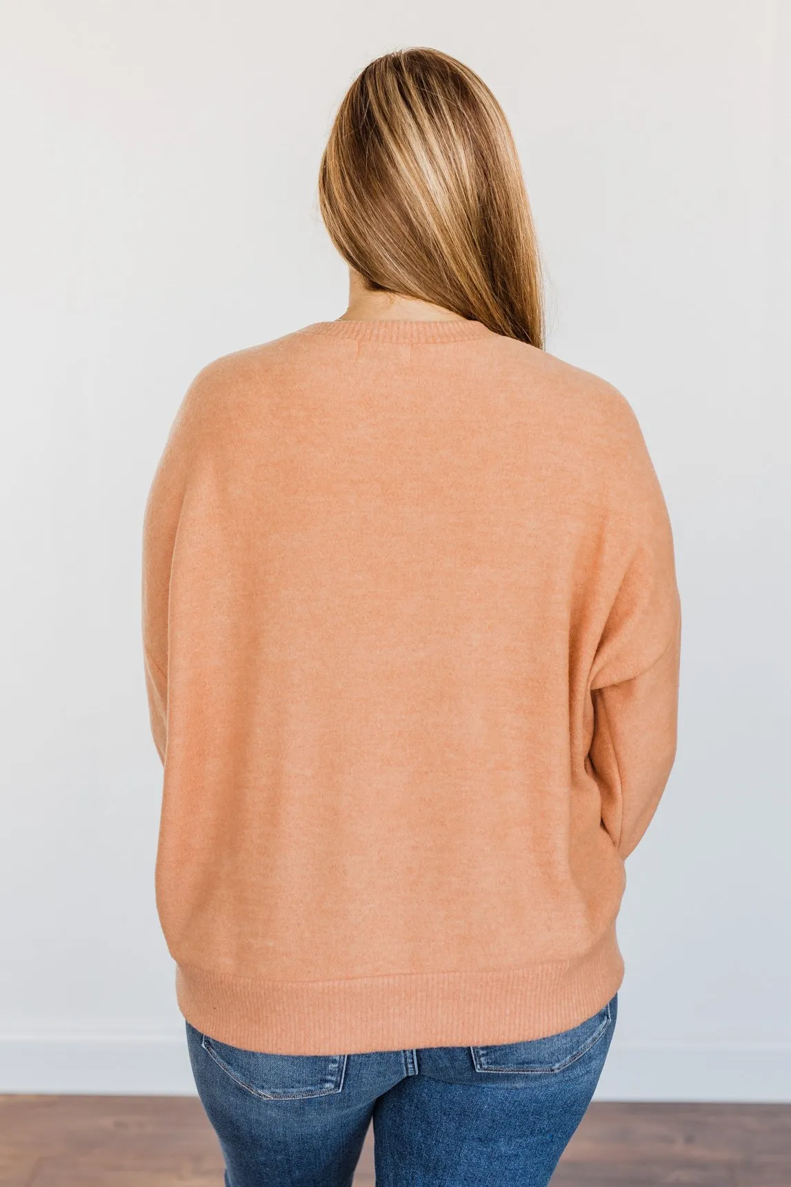 Comfy & Cozy Pullover Top- Papaya