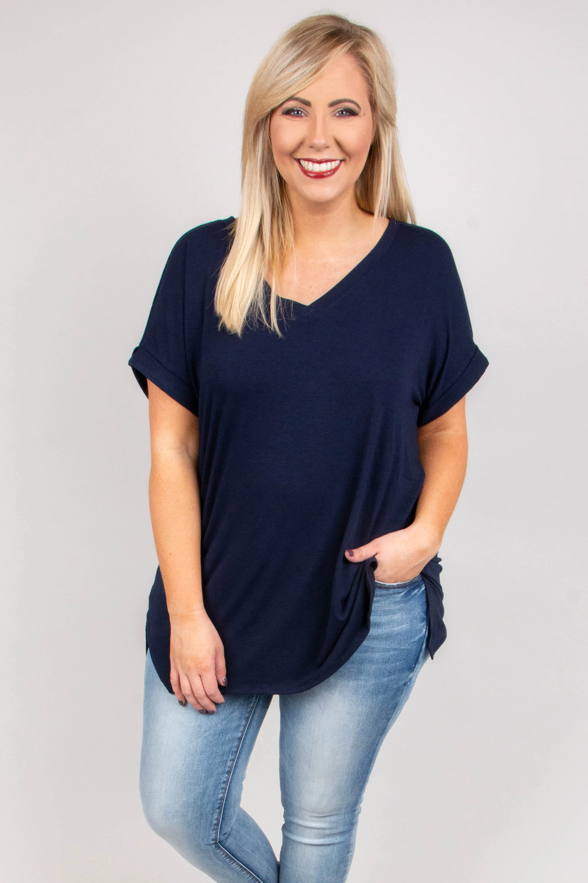 Comfy Travels Top, Navy