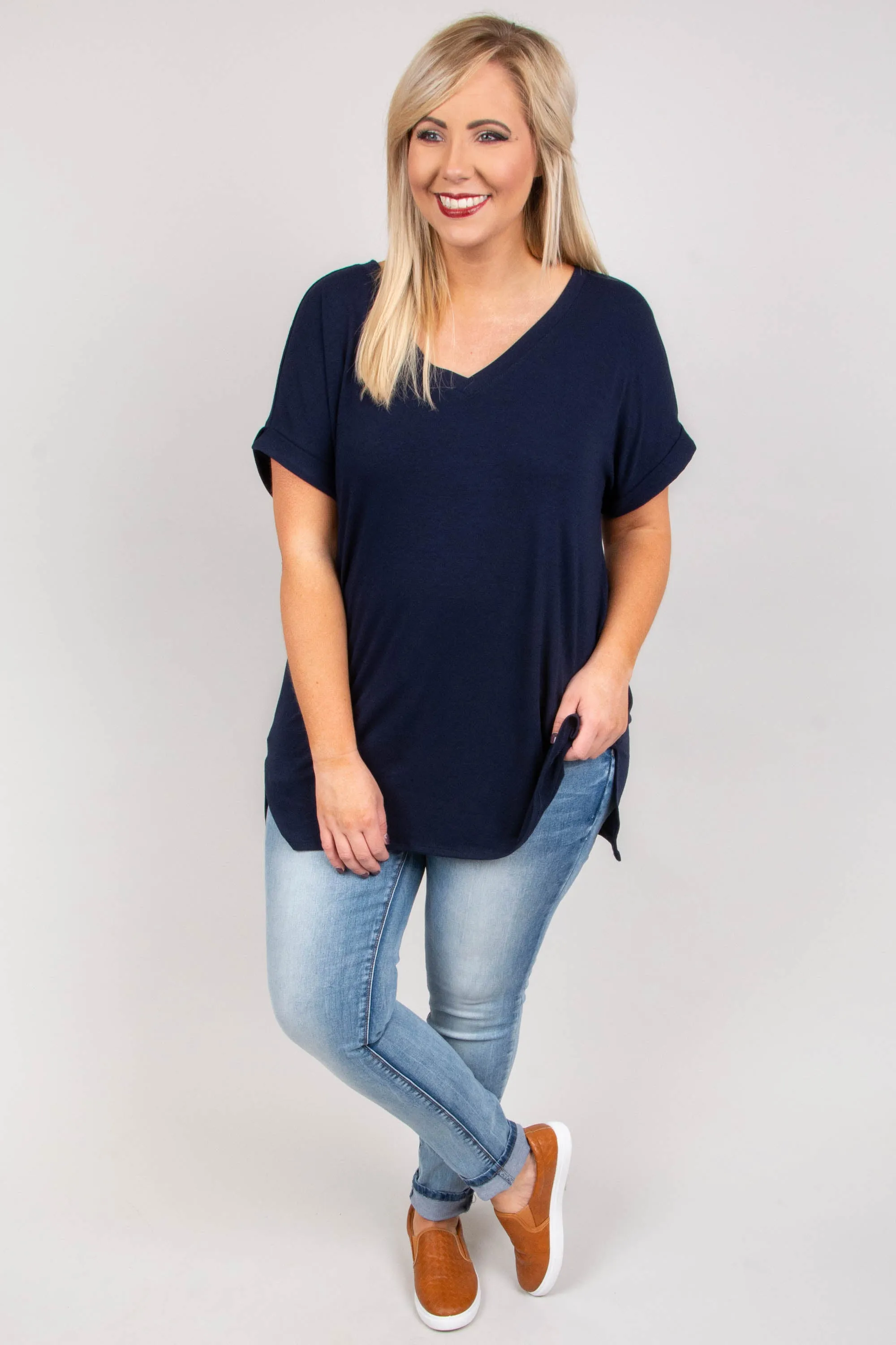 Comfy Travels Top, Navy