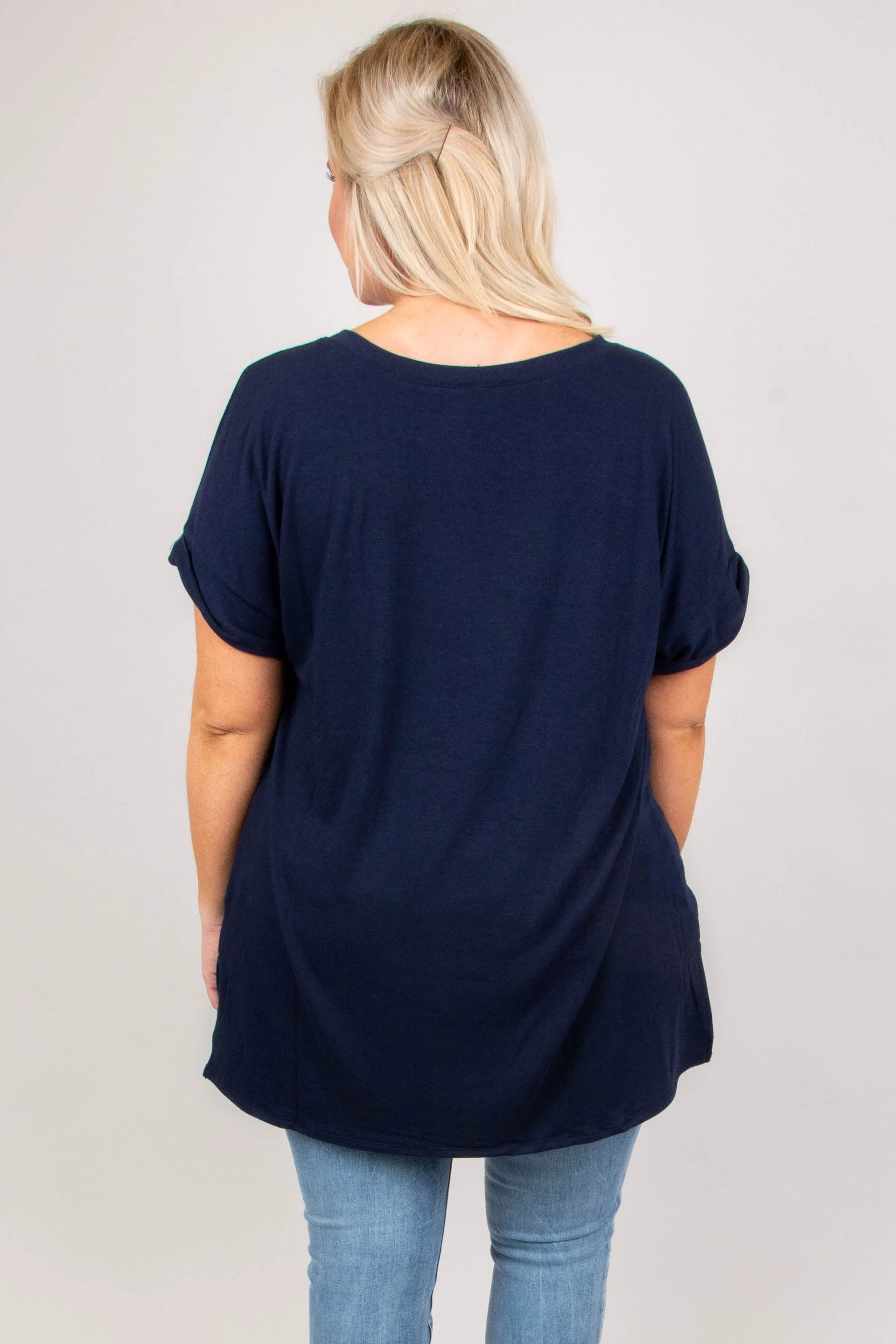 Comfy Travels Top, Navy