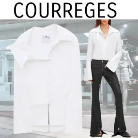 Courreges  |Casual Style Street Style Long Sleeves Plain Cotton