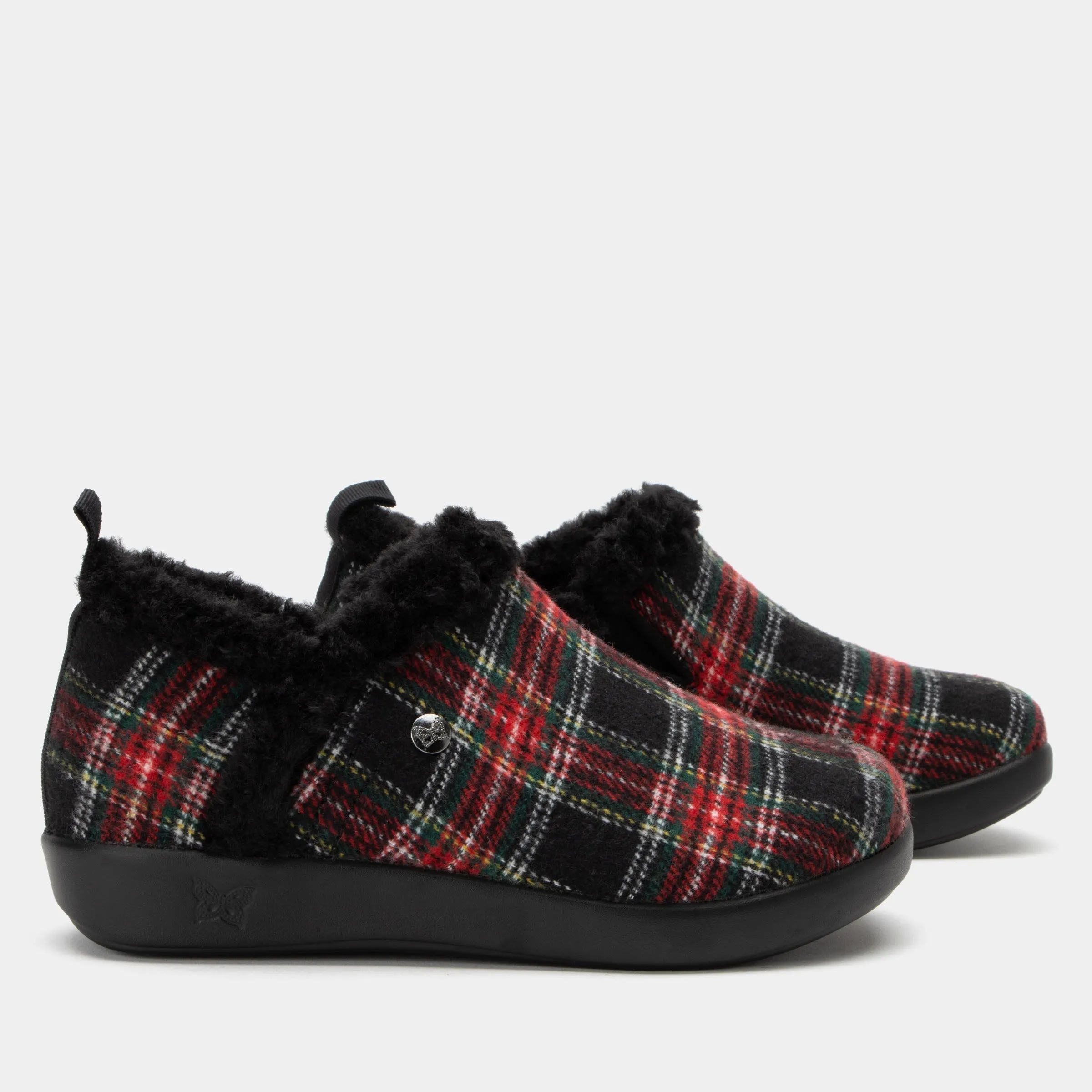 Cozee Plaidly Black Slipper