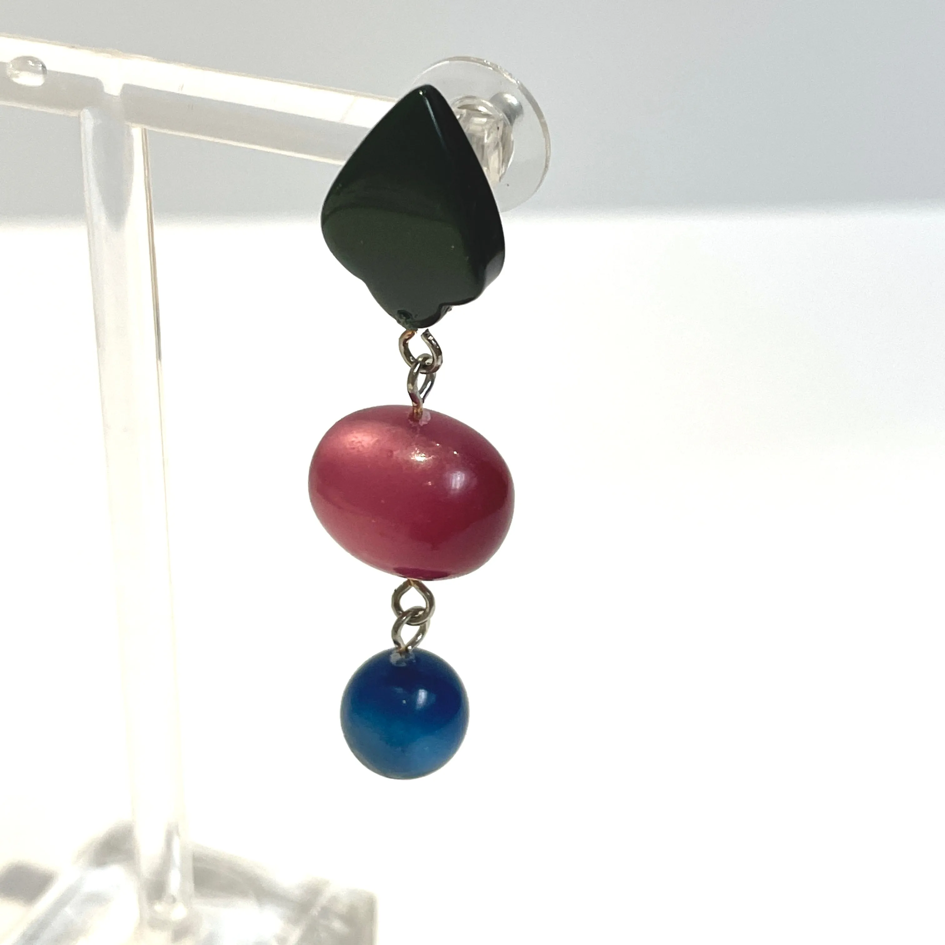 Cranberry Gem Moonglow Statement Earrings