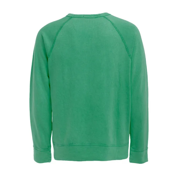 CREW NECK SWEATSHIRT IN GAUZED COTTON Man Green