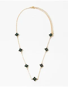 Delicate Clover Green Choker Crystal Necklace