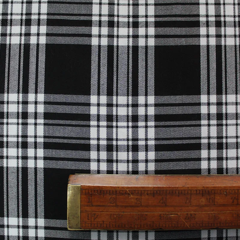 Dressmaking Tartan - Natty Check - Black and White