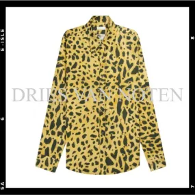 Dries Van Noten  |Leopard Patterns Long Sleeves Cotton Designers Shirts