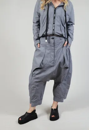 Drop Crotch Utility Trousers in Black Check